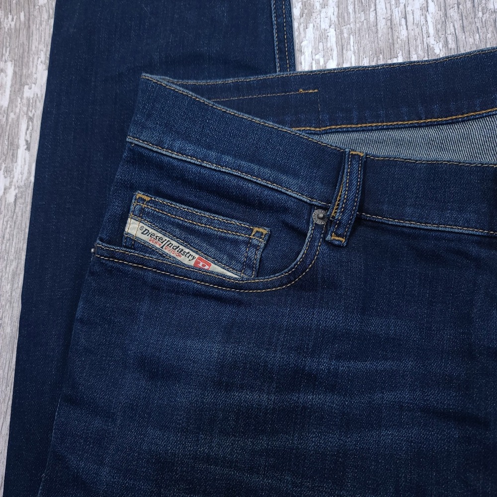 Diesel D-Luster Jeans Mens 34x34 Dark Blue Slim Fit Stretch Denim Pants - Picture 5 of 10